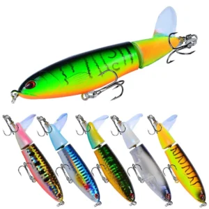 p/ 1 pièces 10cm 14cm Topwater Spinner leurre de pêche Popper crayon artificiel appât dur hélice queue rotative matériel de pêche Swimbait