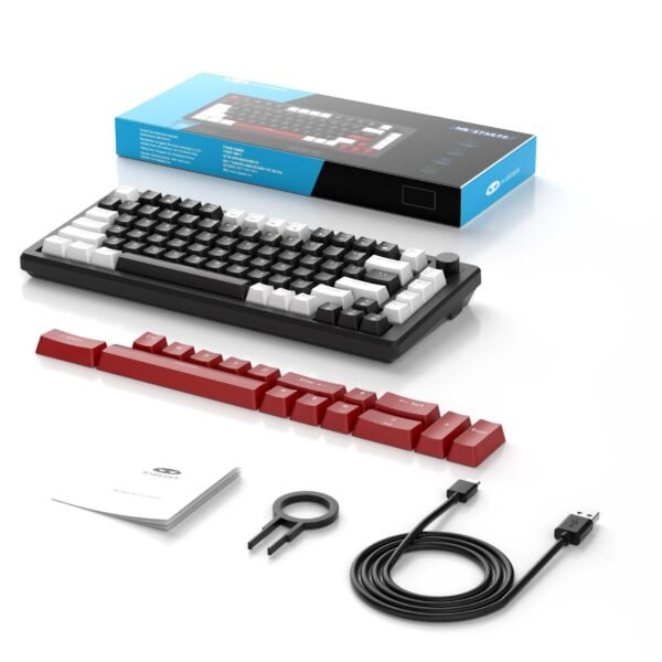 Clavier de Jeu MAGEGEE Compact 75% Mécanique - Rétroéclairage Bleu Glace, Interrupteurs Jaunes, Conception Ergonomique