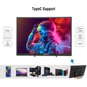Écran portable IPS Anmite SRGB 100% 1280P USB compatible avec ordinateur portable, deuxième écran de jeu, extension de moniteur