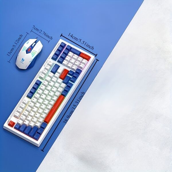 Clavier RGB filaire USB, rétroéclairage souris haut de gamme. Le clavier a une sensation mécaniquement silencieuse, un design ergonomique