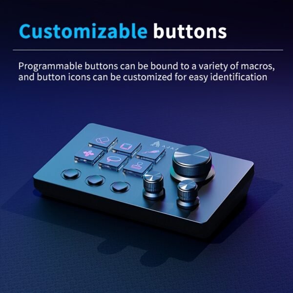 AKP03E Panneau de Contrôle Audio de Bureau - Mixeur de Diffusion en Direct Programmable avec Boutons et Raccourcis Personnalisables