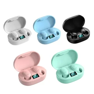 Écouteurs intra-auriculaires sans fil E6S, suppression du bruit, étanches, stéréo, avec affichage LED, étui de chargement