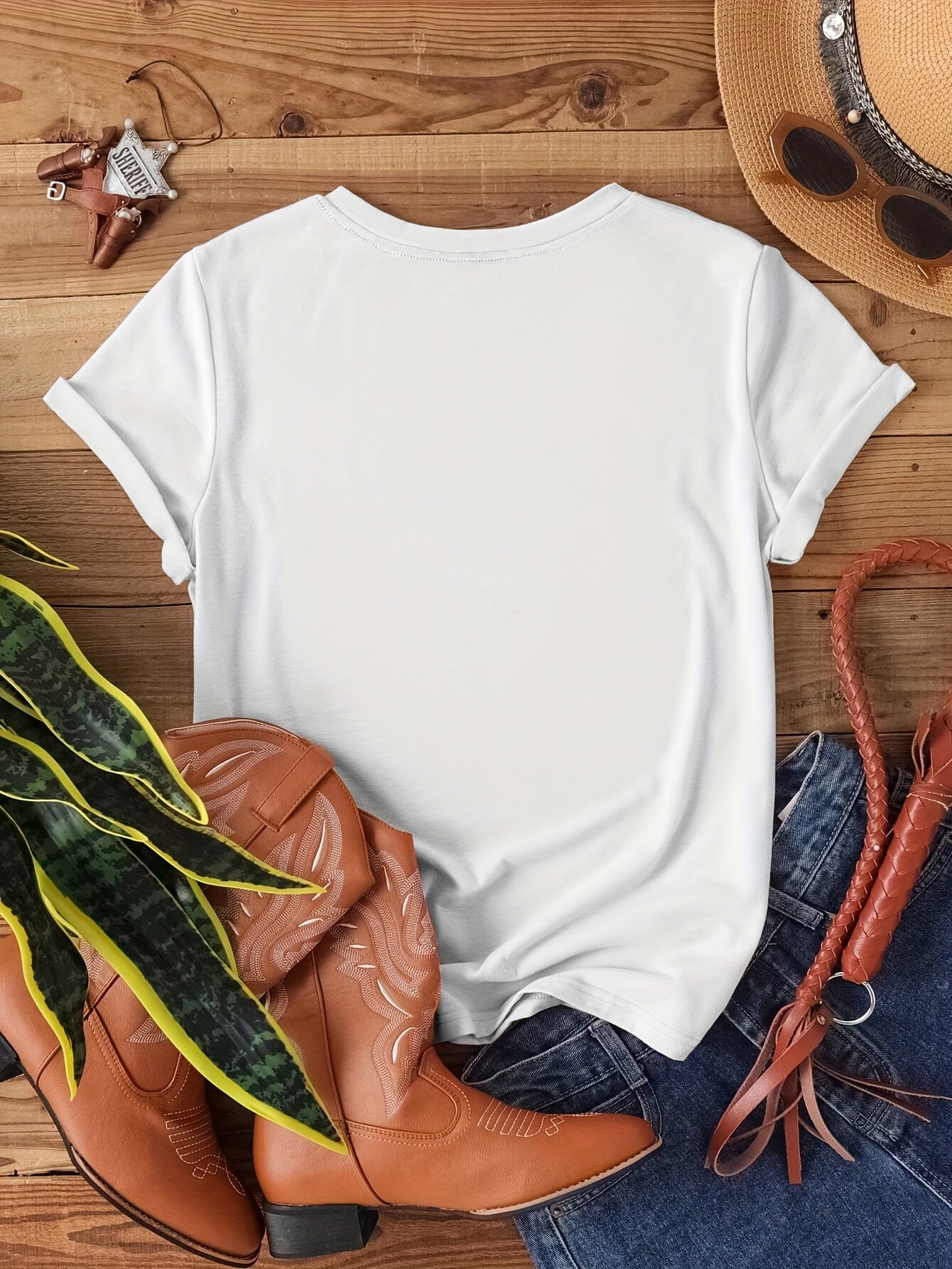 T-shirt À Col Rond Imprimé Rose, Haut Décontracté À Manches Courtes Pour Le Printemps Et L'été, Vêtements Pour Femmes