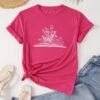T-shirt À Col Rond Imprimé Livre Et Floral (TEMU)