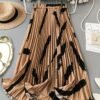 Jupe taille haute élastique imprimée abstraite, Jupe A-line élégante (TEMU)