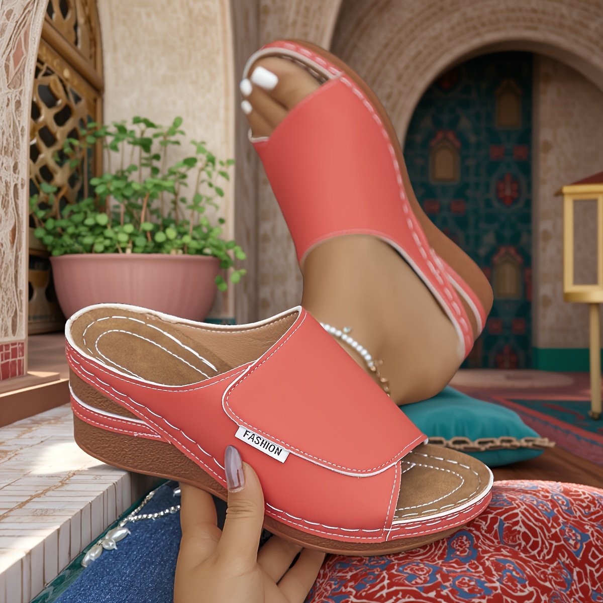 Sandales décontractées tendance pour femmes - Synthétique doux, talon haut, dos noué, chaussures confortables à enfiler pour l'été, chaussures décontractées | Sandales nouées | Haut synthétique, sandales décontractées