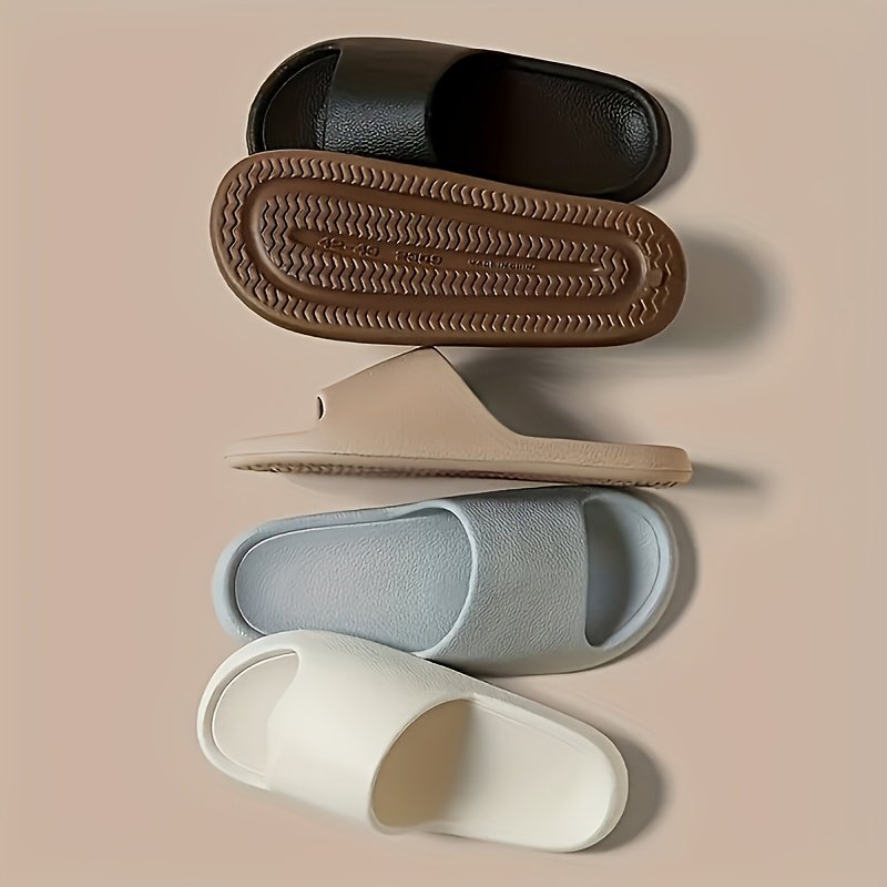 Chaussons à Semelle Épaisse Antidérapants en EVA pour Femmes - Sandales de Plage Intérieur/Extérieur Confortables avec Coussinets, Chaussures Décontractées Toutes Saisons en Noir/Blanc/Gris