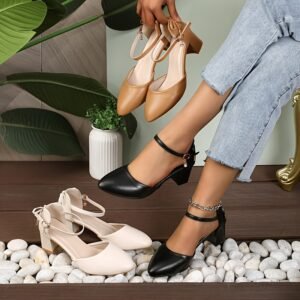 Sandales à talon moyen élégantes d'inspiration française (TEMU)