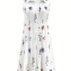 Robe midi sans manches élégante à imprimé floral (TEMU)