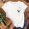 T-shirt À Col Rond Imprimé Rose, Haut Décontracté À Manches Courtes (TEMU)