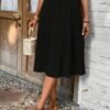 Jupe Midi Plissée Élégante Taille Haute pour Femme (TEMU)
