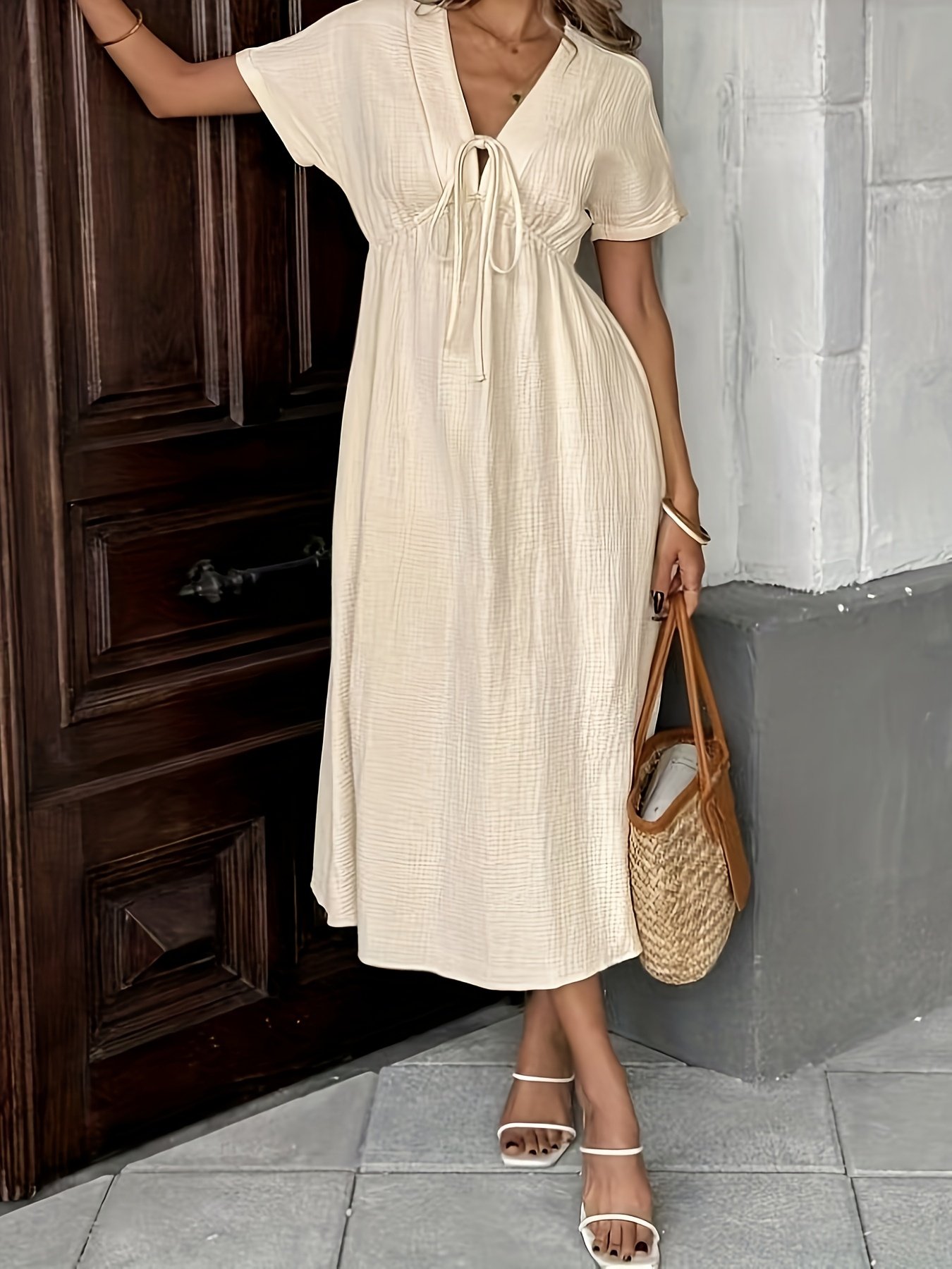 Robe Bohème à Manches Courtes pour Femme + Nian Nian