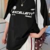 T-shirt color block pour femme, style Y2K, col rond (TEMU)