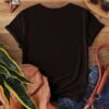 T-shirt À Col Rond Imprimé Rose, Haut Décontracté À Manches Courtes (TEMU)