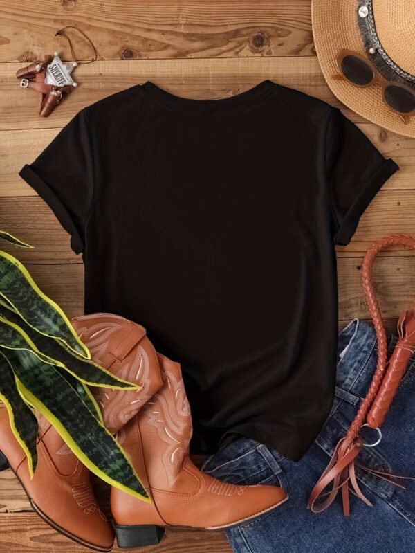 T-shirt À Col Rond Imprimé Rose, Haut Décontracté À Manches Courtes (TEMU)