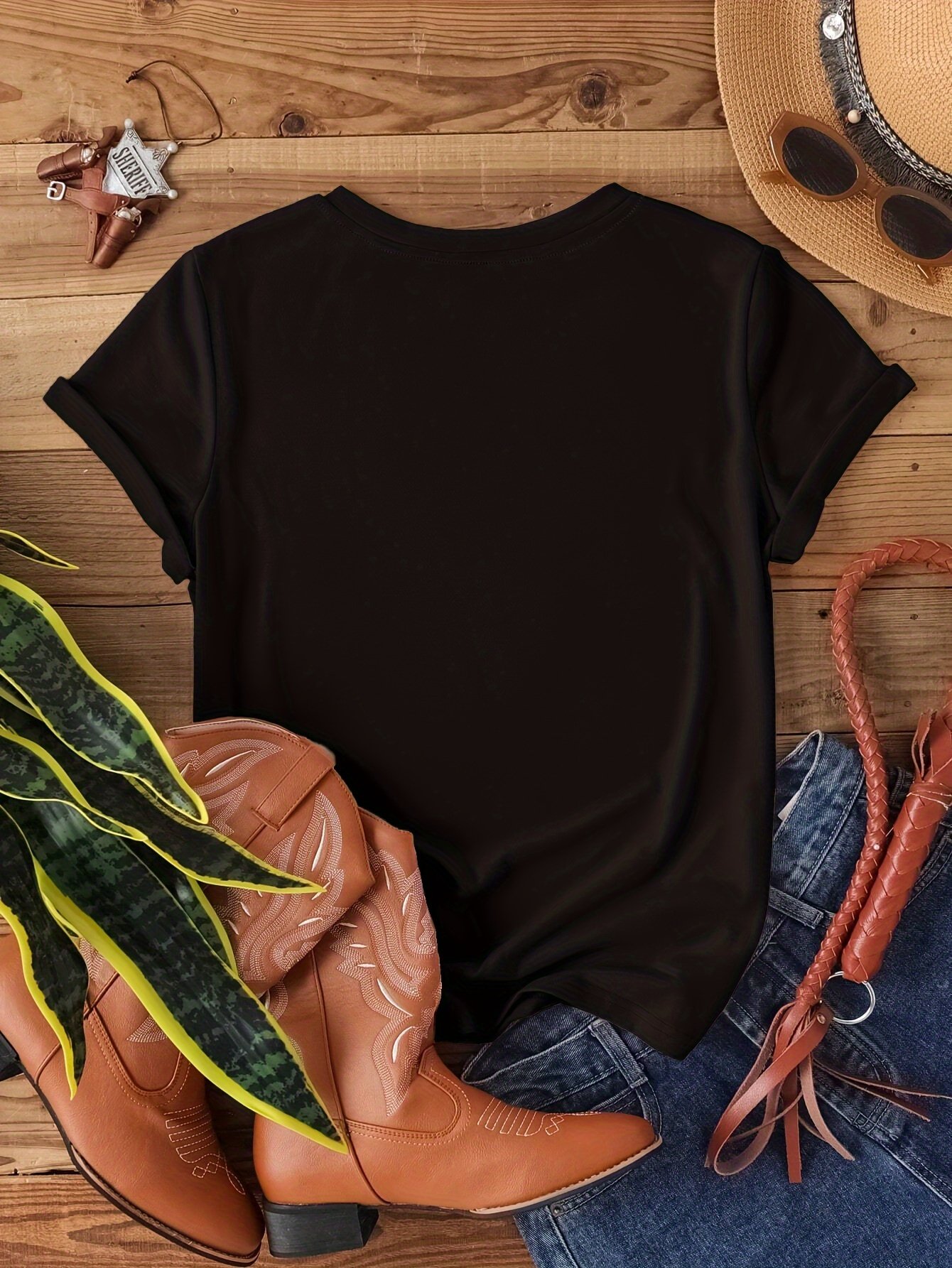 T-shirt À Col Rond Imprimé Rose, Haut Décontracté À Manches Courtes Pour Le Printemps Et L'été, Vêtements Pour Femmes