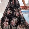 Jupe trapèze élégante à imprimé floral avec taille élastique (TEMU)