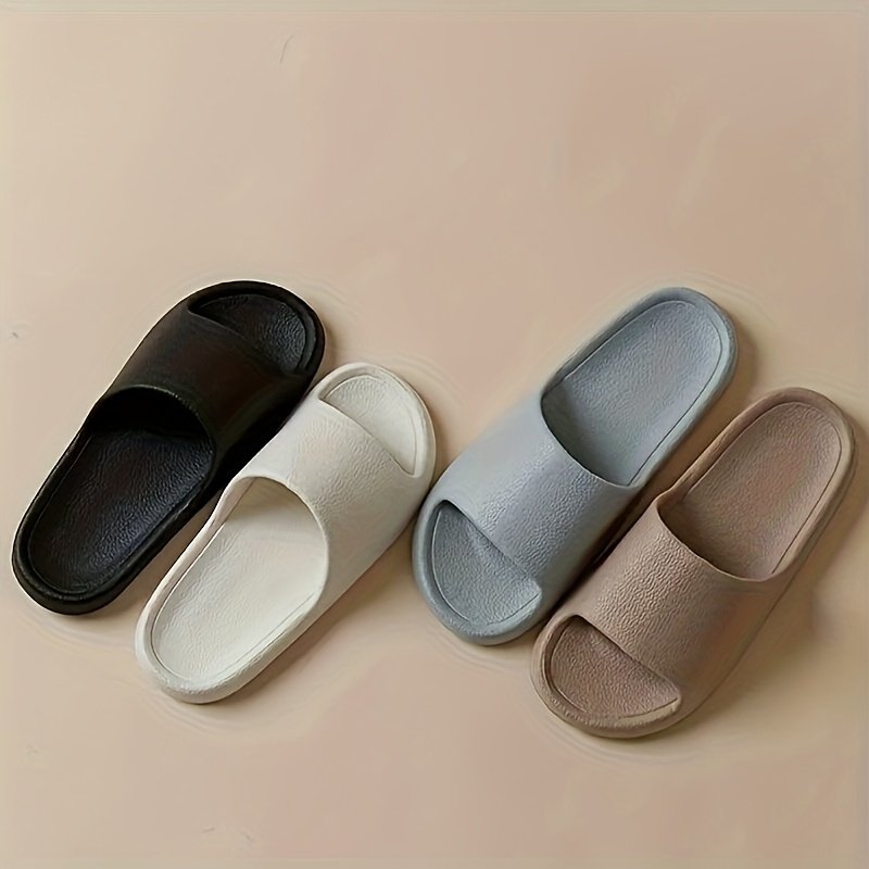 Chaussons à Semelle Épaisse Antidérapants en EVA pour Femmes - Sandales de Plage Intérieur/Extérieur Confortables avec Coussinets, Chaussures Décontractées Toutes Saisons en Noir/Blanc/Gris