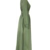 Robe élégante plissée pour femme avec taille froncée et détails boutonnés (TEMU)