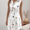 Robe midi sans manches élégante à imprimé floral (TEMU)