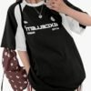 T-shirt color block pour femme, style Y2K, col rond (TEMU)