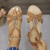 Sandales à Bride T Style Bohème pour Femmes avec Doublure en Flanelle (TEMU)