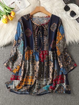 Blouse en Mousseline à Imprimé Tropical Légère pour Femme (TEMU)