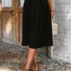 Jupe Midi Plissée Élégante Taille Haute pour Femme (TEMU)