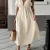 Robe Bohème à Manches Courtes pour Femme (TEMU)