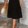 Jupe Midi Plissée Élégante Taille Haute pour Femme (TEMU)