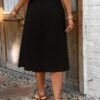 Jupe Midi Plissée Élégante Taille Haute pour Femme (TEMU)