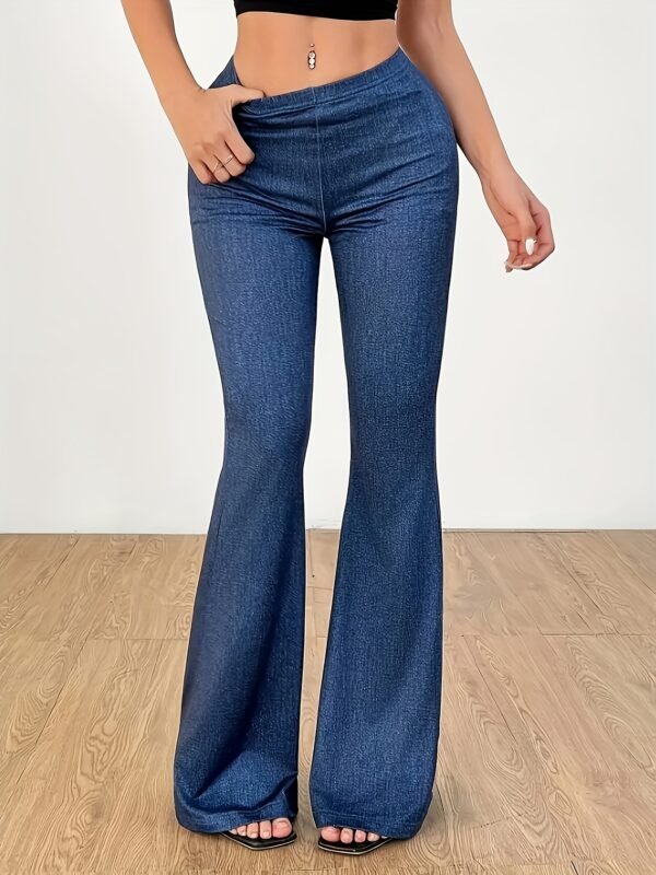Pantalon évasé taille haute pour femme (TEMU)