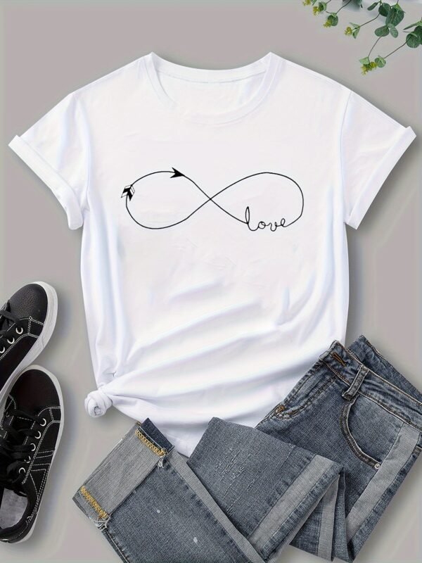 T-shirt décontracté Love & Geo Print (TEMU)