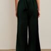 Pantalon large de couleur unie pour femme avec poches (TEMU)