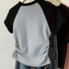 T-shirt décontracté à manches courtes et col rond pour femmes (TEMU)