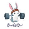 1pc T-shirt d'entraînement amusant pour femme avec imprimé lapin (TEMU)