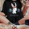 1pc T-shirt d'entraînement amusant pour femme avec imprimé lapin (TEMU)