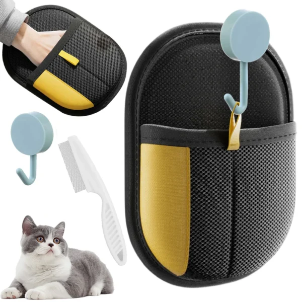 gants électrostatiques multi-fonction gants de toilettage pour animaux de compagnie avec brosse et crochet gant d'épilation antistatique pour chiens chats