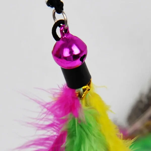 Jouets amusants pour chaton, tige de jouet interactive avec cloche et plumes, jouets pour chats.