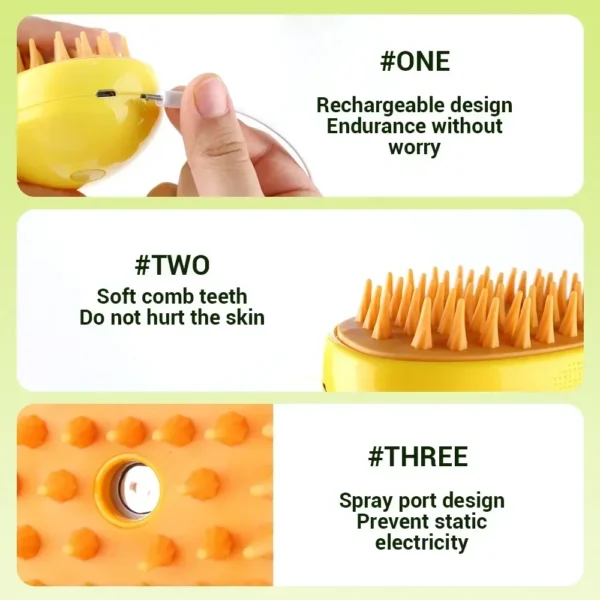Brosse à vapeur pour chien et chat, pulvérisateur électrique pour Massage, outil de toilettage, perte, pulvérisation électrique