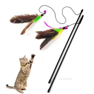 Jouets amusants pour chaton, tige de jouet interactive avec cloche et plumes, jouets pour chats.