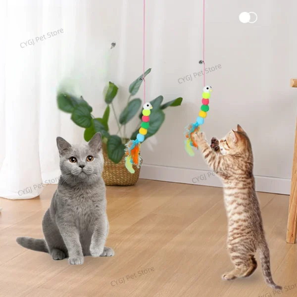 Corde longue corde pour chat, accessoires de jouet pour chaton, jouet pour chaton, balançoire, disque collant élastique avec cloche
