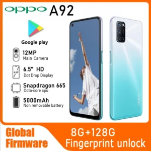 OPPO A92 LTE GSM débloqué 6.5 "12MP caméra quadruple (double SIM) (Snapdragon 665) (noir/violet/bleu mondial) 5000mAh