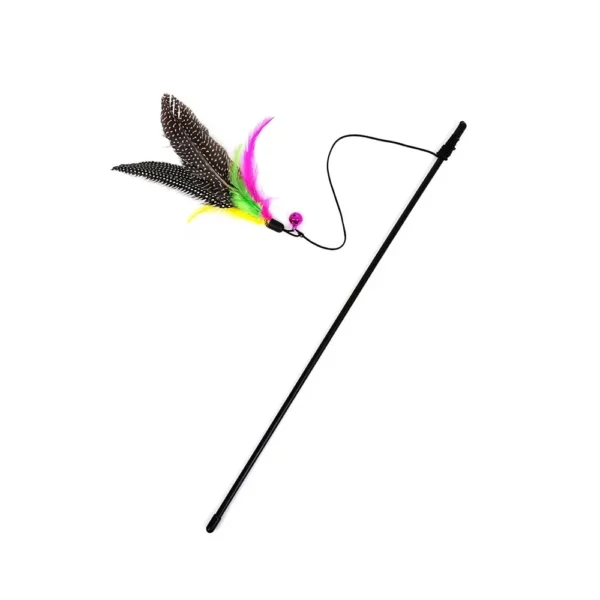 Jouets amusants pour chaton, tige de jouet interactive avec cloche et plumes, jouets pour chats.