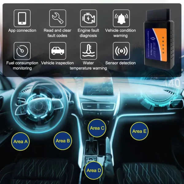 kf-S4b6d5e4dc4bd488a83c464c735cc577ab Scanner ELM327 V2.1 OBD2, outil de Diagnostic de voiture Bluetooth pour lecteur de Code Android /IOS, détecteur de défauts automobile