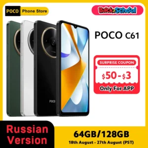 POCO C61 Smartphone MediaTek Helio G36 6.71 "90Hz écran Dot Drop caméra 8MP batterie 5000mAh
