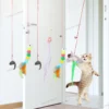 Corde longue corde pour chat, accessoires de jouet pour chaton, jouet pour chaton, balançoire, disque collant élastique avec cloche