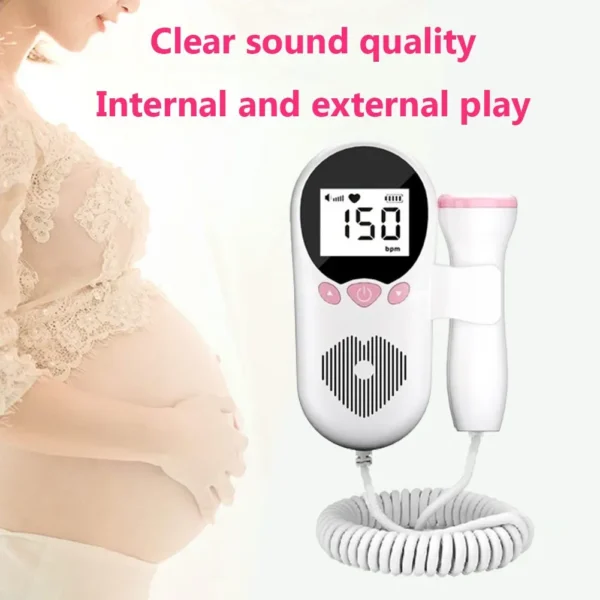 Détecteur numérique de fréquence cardiaque pour bébé à ultrasons, moniteur de battement de cœur pour bébé enceinte, Doppler fœtal pour la grossesse