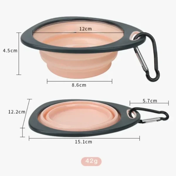 Filles Pliable en Silicone pour Chien et Chat, 320ml, Récipient de Nourriture