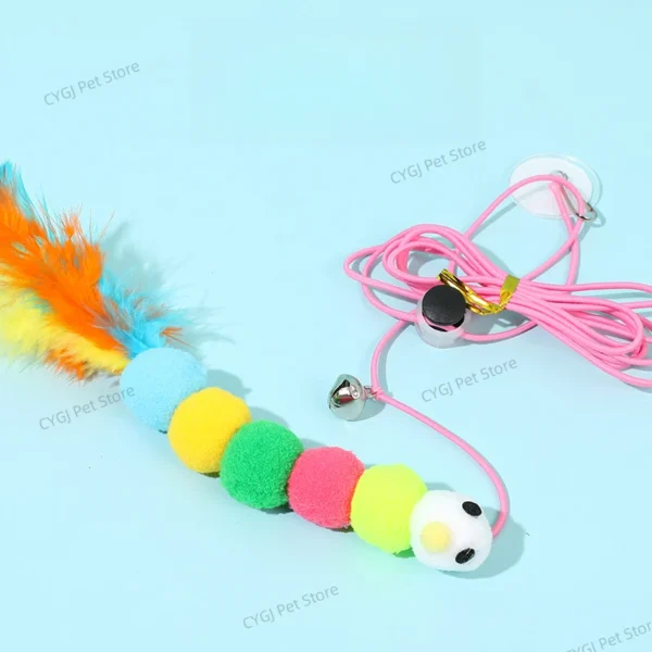 Corde longue corde pour chat, accessoires de jouet pour chaton, jouet pour chaton, balançoire, disque collant élastique avec cloche